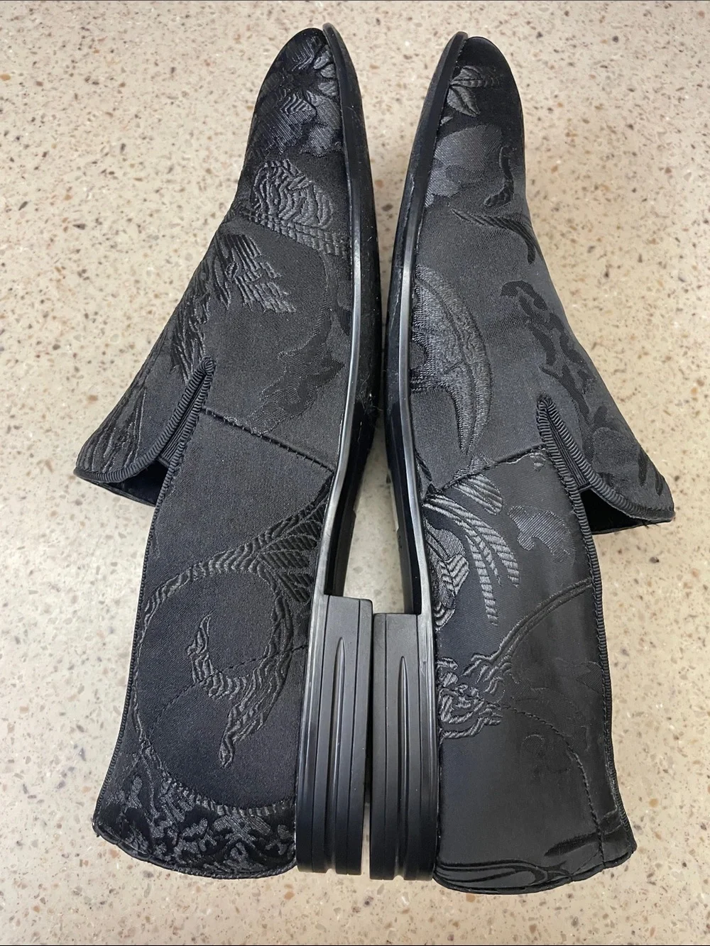 Aldo Black Floral Jacquard Slip-On Loafers
